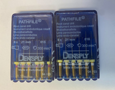 Dentsply Pathfile Root Canal Rotary Dental Files 013 and 016 10 x 21mm
