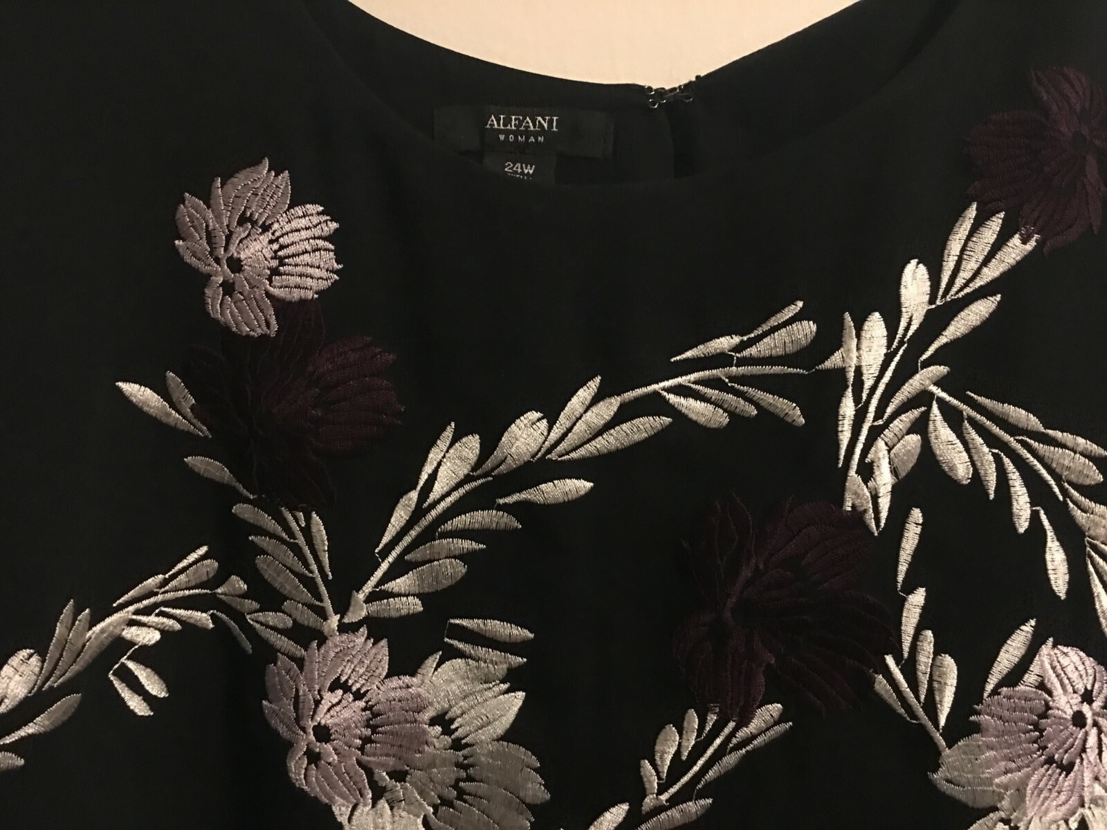 Alfani Womens Ruched Textured Top Black Size XL