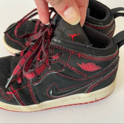 jordan 1 mid fearless black and red