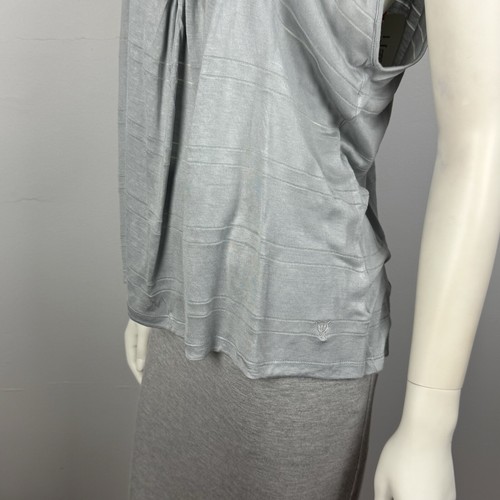 Mooks Size XS Top Blouse Grey Short Split Flutter Sleeve Round Neck Women NEW - Bild 4 von 13
