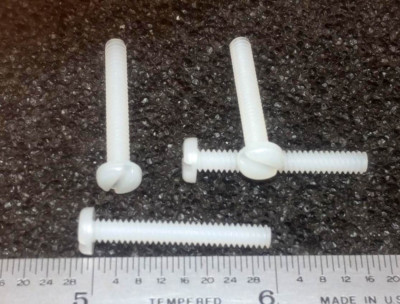 8-32 X 1'' SCREW PAN HEAD SLOT NYLON PLASTIC  - 100 pcs