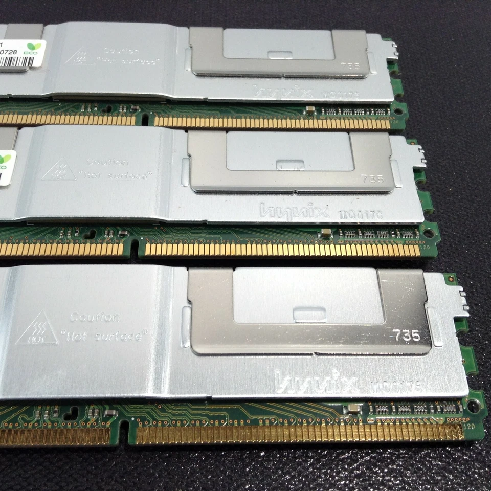 Hynix/IBM 12GB (3x4GB) 2RX4 PC2-5300F-555-11 HYMP351F72AMP4N3-Y5 AC-A Memory RAM - Image 4 of 4