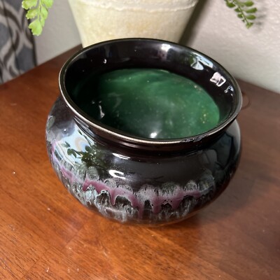 Studio Art Pottery Glossy Black Glazed Planter Pot, Signed 6 Tall 6 Wide  | eBay