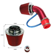 Air Intake Kit Blue Pipe Diameter 3" +Cold Air Intake Filter+ Clamp+ Accessories