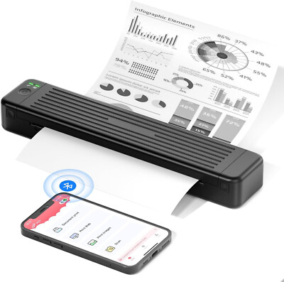 Phomemo P831 Travel Wireless Portable A4 Drucker, Tragbarer Drucker, 300DPI