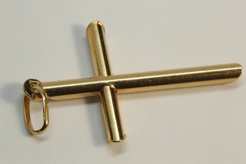 Lovely vintage 9ct gold cross pendant hallmarked 375 - Picture 5 of 6