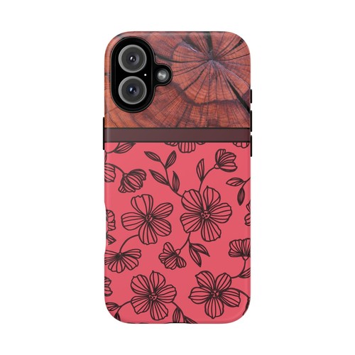 Pink & Flowers & Wood grain Tough Phone Case for Iphone, Samsung Galaxy, & Pixel - Picture 31 of 288