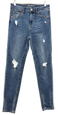Wild Fable Women's Jeans Size 10 High Rise Distressed Skinny Fit Med Wash PreOwn