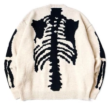 KAPITAL 5G wool bone crew sweater Skeleton ecru new