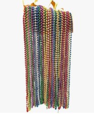 Festive Metallic Multicolored Beaded Necklaces (144 pack)