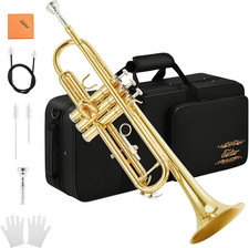 Bb Standard Trumpet Set for Beginner, Brass Student Trumpet Instrument with Hard