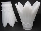 Vintage White Milk Glass Lamp Shades 2.25 " fitter Matching PAIR Empire Fluted