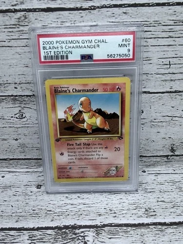 Pokemon Card 2000 Gym Challenge Blaine's Charmander 1st Edition 60/132 PSA 9