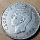 1952 Canada 50C Silver Coin 0.8 Fineness George VI HP Coat of Arms KM#44