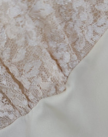 Sexy 60s VTG Ivory Lace Lingerie Full Slip Dress Pleated Ruffle Flounce Hem XS
