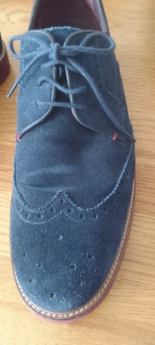 Brogues Ted Baker blu scamosciato taglia UK 10 EU 44 Archerr - Foto 2 di 10