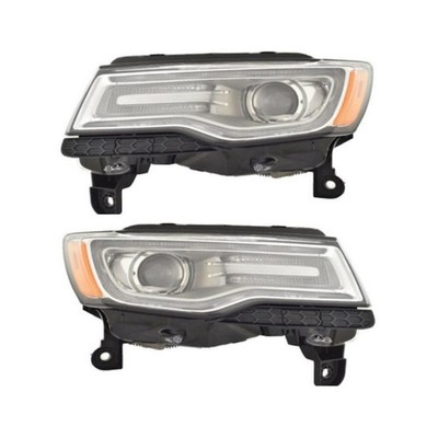 For Jeep Grand Cherokee WK 2015 2016 Headlight Driver Passenger Side Pair HID