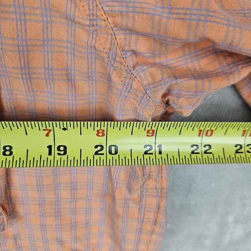 Camisa de pesca Orvis para hombre naranja a cuadros abotonada manga larga ventilada talla MT - Imagen 9 de 16