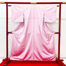 Japanese Kimono 'IROMUJI' Polyester/Pink/flow/Traditional/Length:161cm N1009