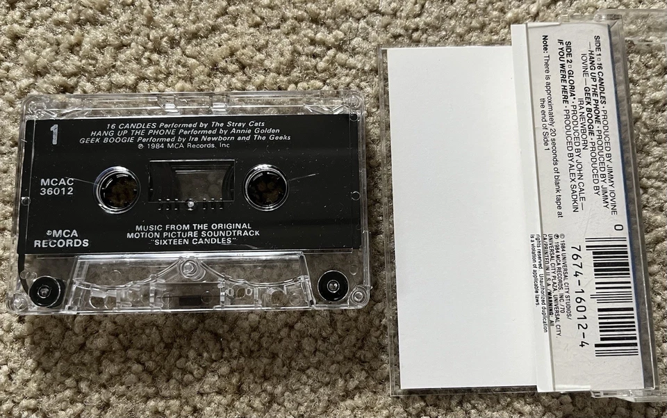 SIXTEEN CANDLES - OST Soundtrack CASSETTE Tape 1984 MCAC36012 * EXCELLENT - Image 4 of 4