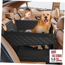 Large Dog Car Seat, Back Seat Extender for Dogs with 3 Mesh Windows, black