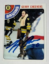 1978-79 Topps Gerry Cheevers #140 AUTH AUTO/Inscribed Hockey Card Bruins HOF