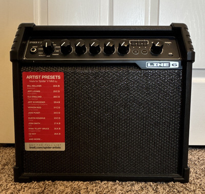 Line 6 Spider V 20 MkII 20W Modeling Combo Amp for Electric Guitar, 1x