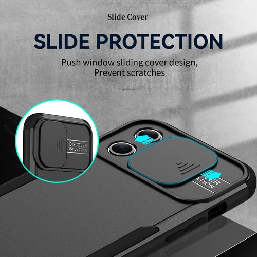 iPhone 13 Pro Max Heavy Duty Protection Case with Camera Slide Cover Screen P... - Afbeelding 3 van 7