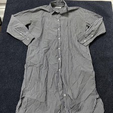 Uniqlo Shirt Dress Womens Small Blue White Striped Long Button Front Cotton
