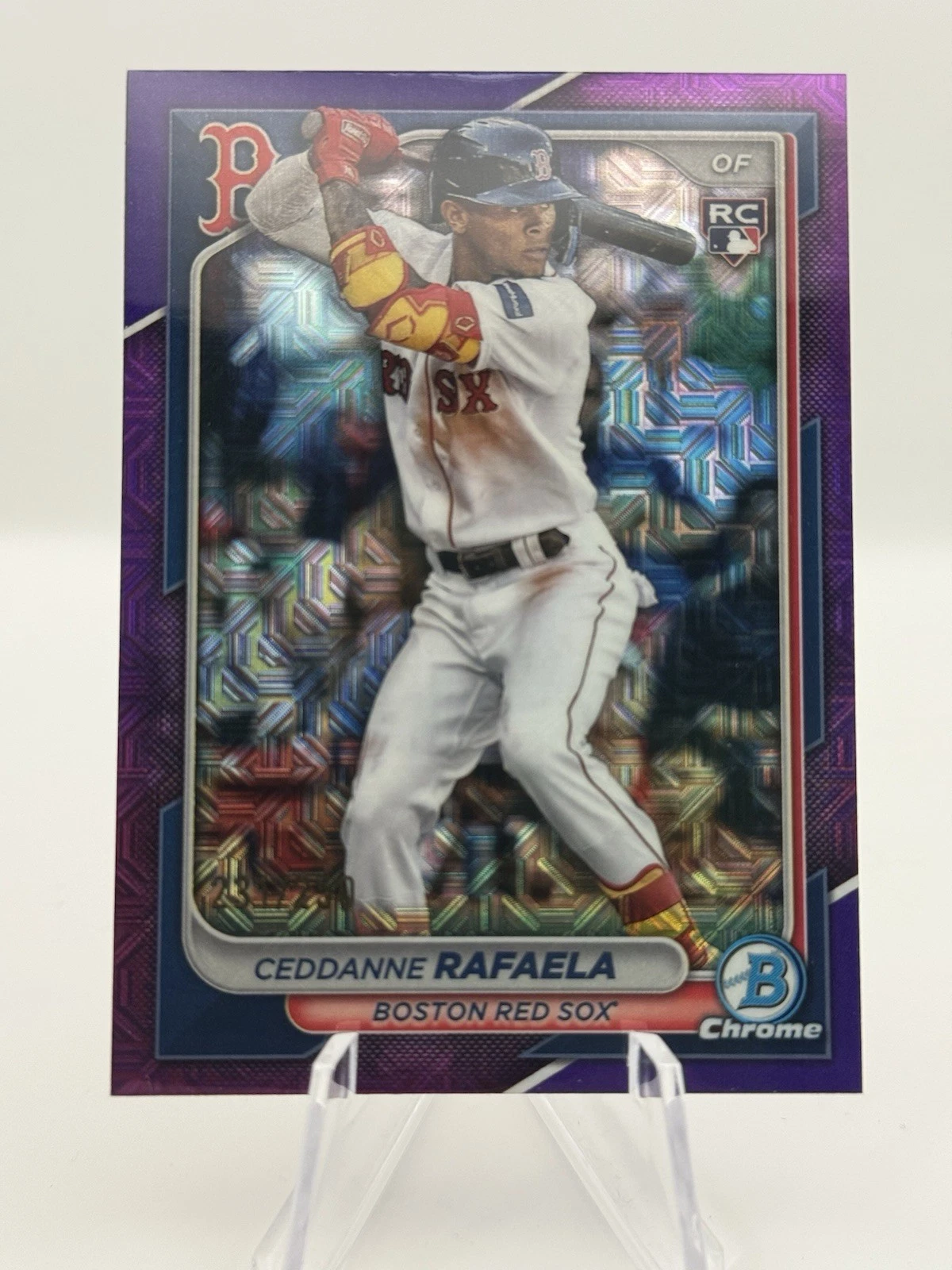 2024 Bowman Chrome Megabox Ceddanne Rafaela #5 Rookie Purple Mojo Refractor /250