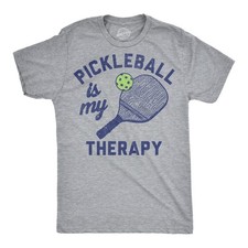 Mens Funny T Shirts Pickleball Is My Therapy Sarcastic Graphic Novelty Tee For