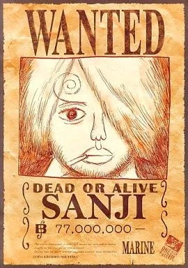 One Piece Sanji Wanted Poster A3 Ausstellung 2012 Sammlerposter