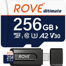 ROVE Ultimate Micro SD Card microSDXC 256GB Memory Card with USB 3.2 Type C C...