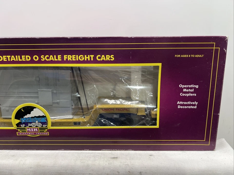 MTH Premier 75’ Depressed Flat Car With Transformer, Union Pacific UP #50008 New - Image 3 of 4