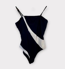New XXL Black  White Swimsuit with Adjustable Straps   One-Piece