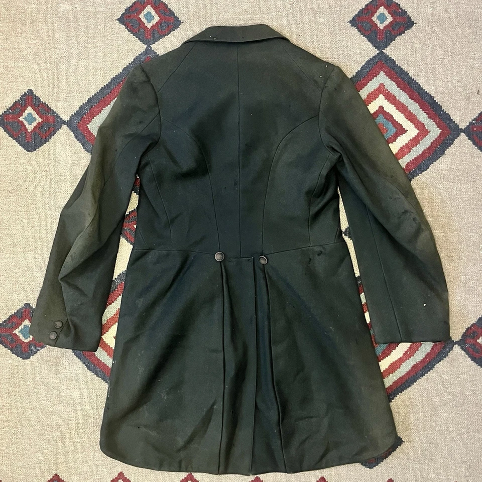 Sobretudo Edwardian Top Coat | Vintage Masculino XS Desbotado pelo Sol Desgastado Década de 1910 - Imagem 4 de 4