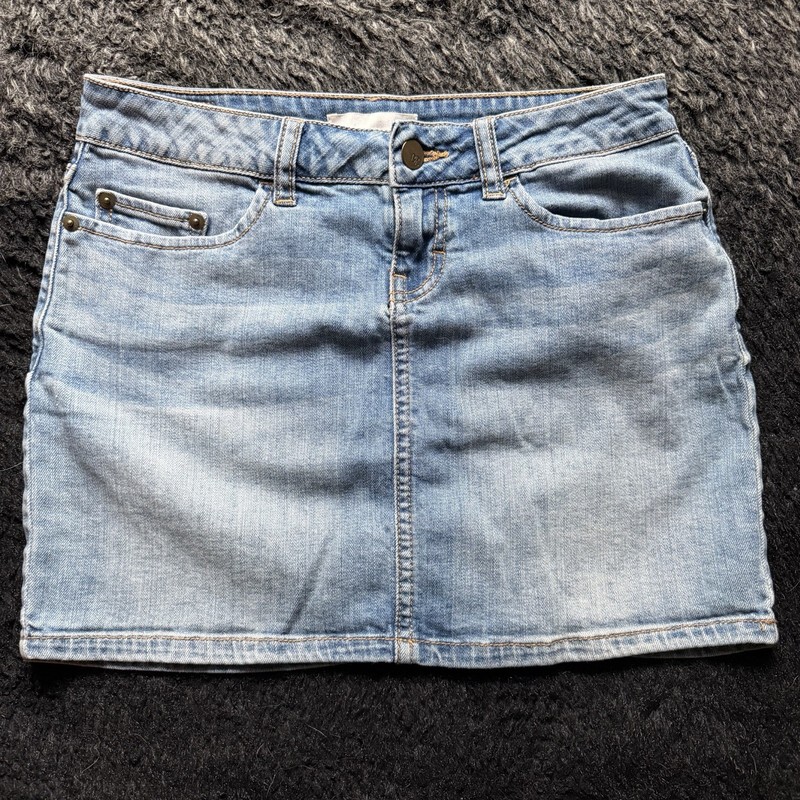 BP. Light Blue Denim Miniskirt Cotton Stretch Pockets Great Condition Size 3 XS