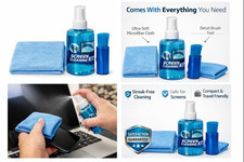 Screen Cleaning Kit Cleaner Spray Brush Microfiber Cloth Wipe Phone TV Camera