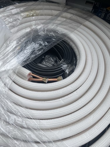 Prolunga tubo aria condizionata 50 piedi 1/4" e 3/8" doppio isolamento rame - Foto 2 di 5