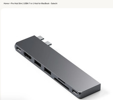 Satechi - PRO Hub Slim USB-C Hub 7-in-1 w/ USB 4 Port, 4K HDMI, USB3.2 Gen 2,...
