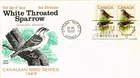 Dr Jim Stamps Canada 1969 Bird Series White-Throated Sparrow Pair Cole Cover Fdc