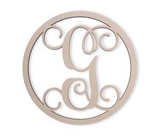 Wooden Letter G Monogram Wall Hanging Large Cursive Wood Alphabet Decor Sign
