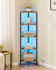 TUTOTAK Corner 5-Tier  10.2 x 10.2 x 47.5 Inches  , Rustic Brown