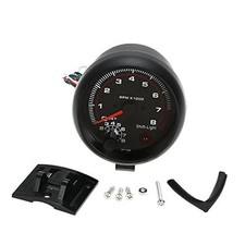 3.75" Car Universal Tachometer Gauge,Automotive Tachometer Kit White Inter