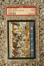 1985 Topps  Bills Team Leaders #198 Greg Bell  PSA 9 MINT CARD Josh Allen Kelly