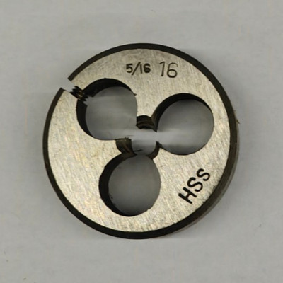 5/16''-16 Round Screw Adjusting Adjustable Die HSS 1-1/2'' OD