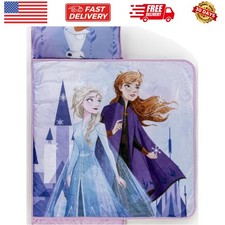 Kids Nap Mat with Embedded Pillow Blanket Soft 46"x20" Microfiber Sleepin...