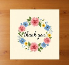 Thank You Card Printable  Floral Watercolor Digital Download  Gift Card