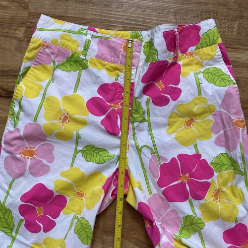 LILLY PULITZER 6 VTG Spring Summer Bold Floral Signed Cruise Resort Beach Pants - Picture 12 of 15