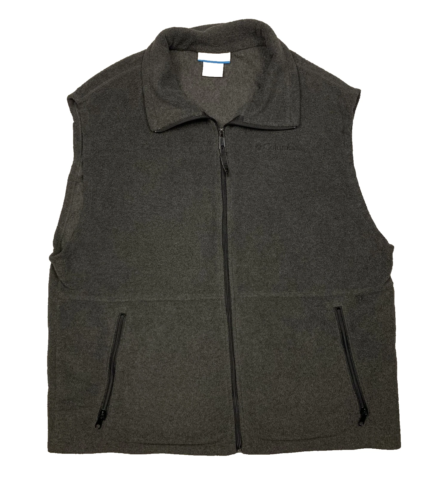 Columbia Cathedral Peak Vest Mens Large Gray Full Zip Outdoor Fleece WM1480